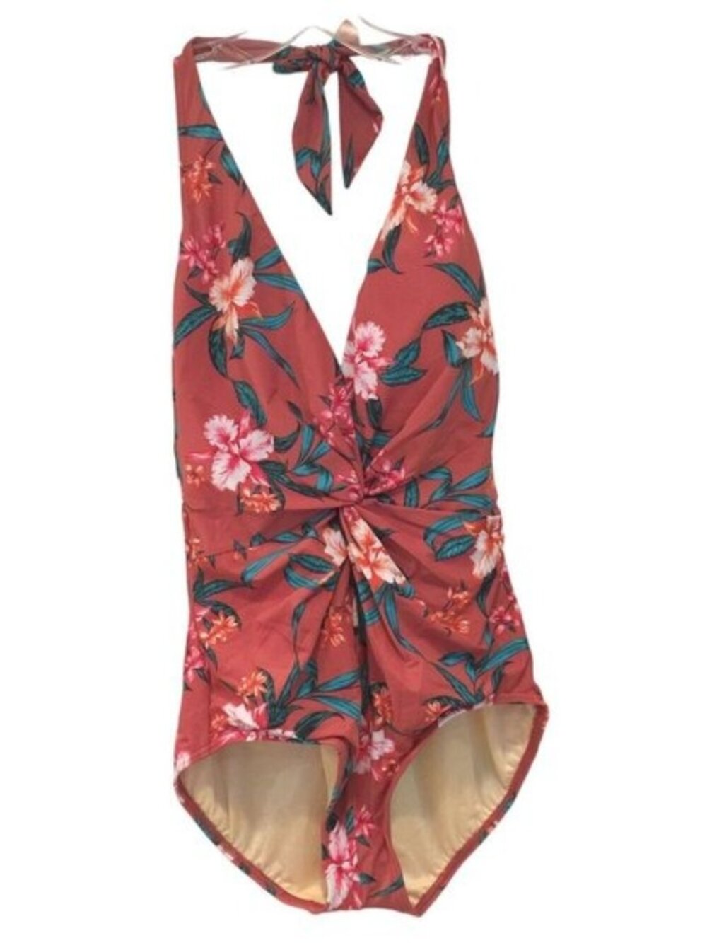 DREAMSUIT by Miracle Brands Women's Size 14 Mauve Pink One Piece Halter Suit